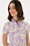 Women's Lilac Polo Neck T-Shirt 50299537-Vr034 - 2