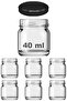 40 ml Metal Black Lid 40 Cc Transparent Sample Glass Jar Small 6 Pieces