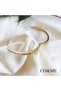 Roman Numeral Zircon Stone Tarnish-Free Stainless Steel Handcuff Bracelet - 4