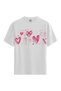 Pink Hearts - 100% Cotton Women's White T-Shirt - Premium Quality