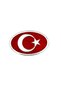 Custom Crests for Tagers Oval Turkey Lovers Flag Aluminum Sticker Blood Red - 3
