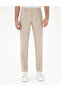 Light Brown Slim Fit Linen Blended Pleated Trousers 50306716-Vr002 - 2
