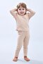 Ruffle-trimmed cotton three-piece girl's outfit with embellishments