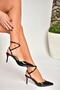 U 654078108   Black Patent Leather Thin Heeled Women's Shoes - 4