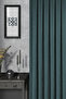 Background Curtain - Velmatt Series Velvet Effect High Grammage Blue Green Dense Pleat (1X3) Single Wing