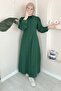 Buttoned Long Khaki Dress Ma333 - 4
