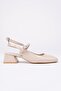 Chopra Square Toe Double Belt Ankle Strap Open Back Short Heeled Shoes - 3