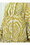 Half Button Stand Collar Piece Dress -Mustard - 4