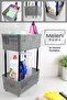 2 Tier Organizer Kitchen Bathroom Shelf - under Counter under Sink Cabinet Organizer Detergent Holder Gray - 2