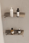2 Pcs Stainless Steel Inox Bathroom Shampoo Shelf, Shower In-Organizer Hanger with Adhesive and Screw - 2