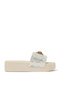 Crystal Stitched Platform Slippers - Bonnet - 4
