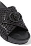 Chelsea Cross Strap Sandals - Black - 4