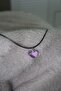 Purple Lilac Heart Plastic Stainless Necklace Y2K Pinterest Unisex - 5