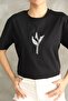 Stone Leaf Patterned Cotton Stone Dangle T-Shirt - 4