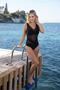 Covered Chest Thick Strap V-Neck Tulle Swimsuit - 7