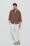 Men's Oversize Cut Linen Shirt - 7