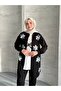 Suit Women Hijab 3 Pieces, Two Yarn Fabric N-05420 _ Black - 2