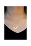 Gold Color Stainless Steel Michael Angel Stone Detailed Necklace - 7