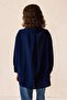 Oversize Shirt with Pocket Detail Dark Blue 9312 - 5