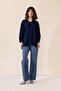 Oversize Shirt with Pocket Detail Dark Blue 9312 - 2