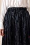Elastic Waist Crinkled Satin Skirt Black 7059 - 4