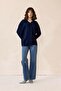 Oversize Shirt with Pocket Detail Dark Blue 9312 - 4