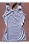 Women's Modal Fabric Thick Strap Extra Piping Box Packaged 2-Piece Black and White Sports Tank Top - 3