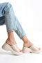 High Platform Wedge Heel Single Large Stripe Skin Summer Women's Slippers Sandals Shoes - 5