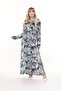 Women's Plus Size Long Sleeve Viscose Combed Cotton Hijab Suitable Long Maxi Dress - 2