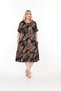 Plus Size Knee-Length Sleeve And Skirt Ruffle detailed short sleeve Stylish Pocket Viscose Combed Cotton Dress