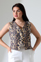 Women's Leopard Patterned Buttoned Vest Rb2 - 4