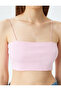 Slim Fit Crop Women's Tank Top with Ribbed Rope Strap - 5