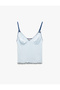 Viscose Fabric Bow Detail Thin Strap V Neck Pajama Top - 3