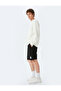 Lace-Up Waist Label Detailed Pocket Cotton Bermuda Shorts