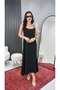 Black Adjustable Rope Strap Full Length Long Dress - 4