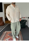 Beige Muslin Fabric Long Sleeve Shirt G-5186/5468 - 2