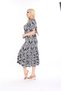 Plus Size Above Knee Square Neck Tie Detailed Short Sleeve Viscose Combed Cotton Stylish Design Comfortable Dress - 5