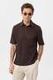 Polo neck knit men's t-shirt
