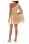 Black Dotted One Shoulder Mini Dress - 3