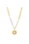 Anti-Tarnish Steel Necklace with Pearl and Paperclip Chain - 3