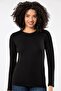 Black Women's Super Thin Natural Bamboo Luxury Long Sleeve T-Shirt 2314 - 3
