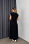 Black Padded Slit Dress - 8