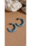Blue Alaçatı Steel Hoop Earrings
