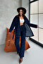 Navy Denim Premium Jacket and Jeans Set with Pocket Detail and Belt - 8