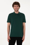 Men's Regular Fit Polo Neck Dark Green Basic T-Shirt 50298016 -Vr079