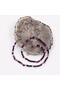 White Veined Purple Agate Stone Strand Necklace (4 mm) - with Steel Apparatus - 4