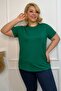 Plus Size New Season Comfort Model Crew Neck Short Sleeve Combed Cotton Tunic T-Shirt - 5