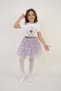 Red Purple Floral Skirt and T-Shirt Girl's Top and Bottom Set April 23 Show Clothes - 3