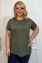 Plus Size Comfort Model Crew Neck Short Sleeve Combed Cotton Tunic T-Shirt - 4