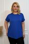Plus Size New Season Comfort Model Crew Neck Short Sleeve Combed Cotton Tunic T-Shirt - 3